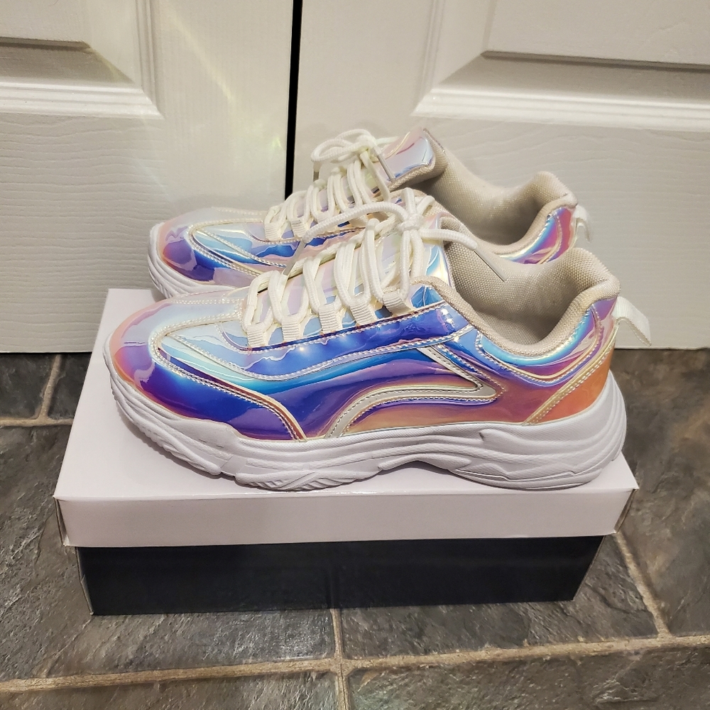 Shiny metallic/chrome sneakers